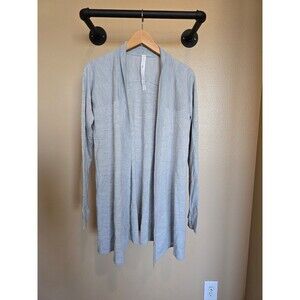 Women Lululemon Blissful Zen Sweater Heathered Starlight Cardigan wool Size 10